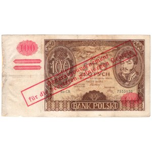 Generalne Gubernatorstwo, 100 złotych 1934 CB., FAŁSZYWY przedruk okupacyjny