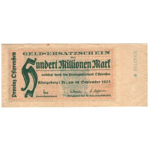 Königsberg, 100 millions de marks 1923