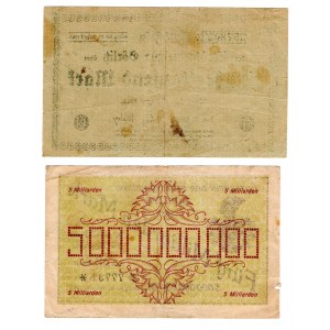 Zgorzelec (Görlitz), 100,000 marks 1923 / 5 billion marks 1923, set of 2 pieces
