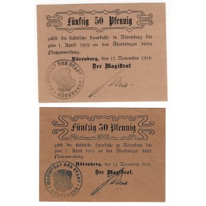 Norenberg (Insko), 1 marque, 2 x 50 pfennig 1918, ensemble de 3 pièces
