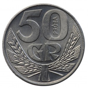 PRL, 50 groszy 1958, próba NIKIEL - wieniec