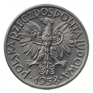 PRL, 50 groszy 1958, échantillon NIKIEL - oreille et marteaux