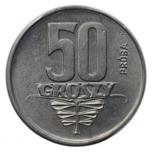 PRL, 50 groszy 1958, échantillon NIKIEL - ruban