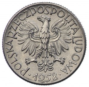PRL, 1 zloty 1958, NIKIEL sample - denomination