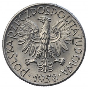 People's Republic of Poland, 1 zloty 1958, NIKIEL sample - pigeons
