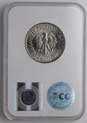 PRL, 5 złotych 1960, próba NIKIEL - statek Waryński