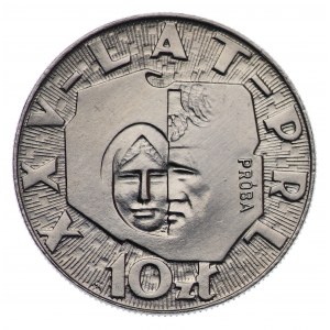 PRL, 10 zloty 1969, échantillon NIKIEL - XXV ans de PRL