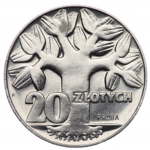PRL, 20 zloty 1964, échantillon NIKIEL - Arbre