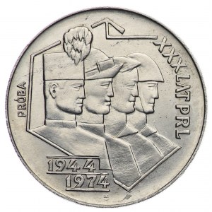 PRL, 20 zloty 1974, échantillon NIKIEL - XXX années de PRL, Mineur