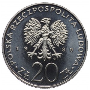 République populaire de Pologne, 20 or 1980, échantillon NIKIEL - XXIIe Olympiade, coureur