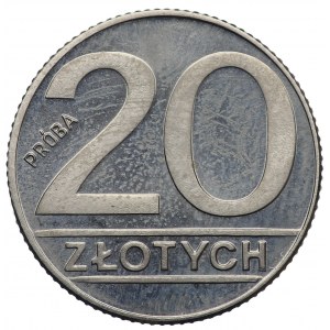 PRL, 20 zloty 1989, échantillon NIKIEL - timbre miroir