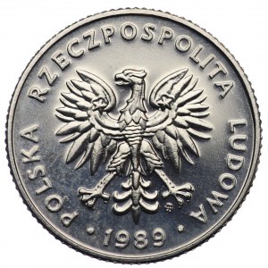 PRL, 20 zloty 1989, échantillon NIKIEL - timbre miroir