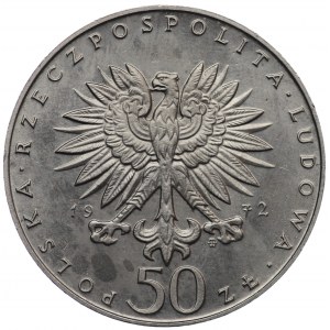 PRL, 50 złotych 1972, próba NIKIEL - Chopin, mała głowa
