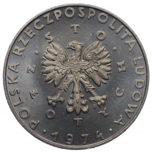 PRL, 100 złotych 1974, próba NIKIEL - Skłodowska-Curie, mały orzeł