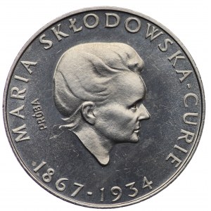 PRL, 100 zloty 1974, échantillon NIKIEL - Skłodowska-Curie, dans le sens des aiguilles d'une montre