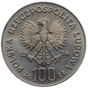 PRL, 100 Zloty 1974, NIKIEL Muster - Königliches Schloss in Warschau