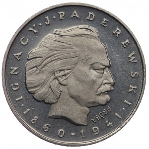 PRL, 100 złotych 1975, próba NIKIEL - Ignacy Paderewski, w prawo