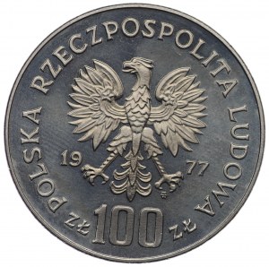 PRL, 100 zlotých 19, NIKIEL vzorek - Władysław Reymont, vlevo