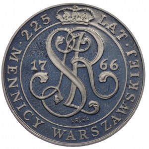 III RP, 20 000 zloty 1991, échantillon NIKIEL - 225 ans de la Monnaie de Varsovie