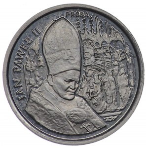 III RP, 20 000 or 1991, échantillon NIKIEL - Jean-Paul II, autel