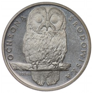 République populaire de Pologne, 1 000 zlotys 1986, échantillon SREBRO - Protection de l'environnement Sowa