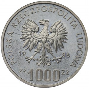 People's Republic of Poland, 1,000 gold 1986, sample SILVER - Environmental Protection Owl
