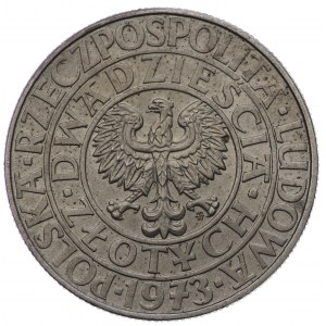 PRL, 20 zloty 1973, échantillon MIEDZIONIKIEL - arbre