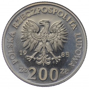 République populaire de Pologne, 200 zlotys 1985, échantillon NIKIEL - Centre de santé commémoratif de la mère polonaise