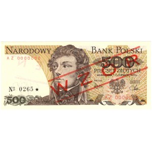 PRL, 500 zloty 1979, MODÈLE - No 0265*, série AZ 0000000