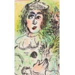 Marc Chagall (1887 Łoźno k. Witebska - 1985 Saint-Paul-de-Vence), Klaun z kwiatami (Le Clown fleuri), 1964