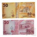 XXI w., Kirgistan - Dwa Banknoty 20 i 50 Somów