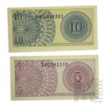 II poł. XX w., Indonezja - Dwa Banknoty 5 i 10 Senów