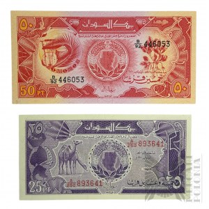 Sudan - Dwa Banknoty 25 i 50 Piastrów