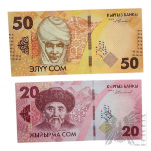 XXI w., Kirgistan - Dwa Banknoty 20 i 50 Somów