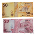 XXI w., Kirgistan - Dwa Banknoty 20 i 50 Somów