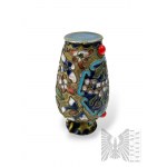 XIX/XX w. (?) - Miniaturowy Chiński Wazonik Zdobiony Techniką Cloisonné z Motywem Florystycznym