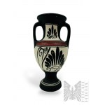 Grecja - Dwie Ręcznie Robione Ceramiczne Amfory Greckie w Stylu Czarnofigurowym