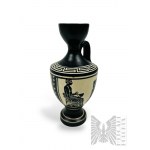 Grecja - Dwie Ręcznie Robione Ceramiczne Amfory Greckie w Stylu Czarnofigurowym