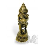 Zestaw Oświeconego: Mosiężny Ganesha z Misą i Stary Mosiężny Dzbanek