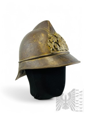 German Empire (?), Pocz. 20th c. - Brass Fireman's Helmet