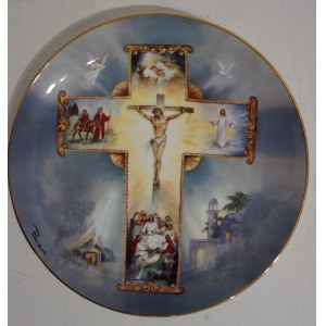 Porcelanowy talerz kolekcjonerski The Life of Christ, Franklin Mint Heirloom Recommendation Collector Plate, Antonio Barzoni, Limited Edition