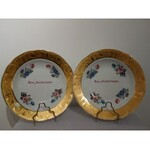 Para porcelanowych talerzy kolekcjonerskich z Limoges, Francja