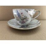 Zestaw ozdobnych porcelanowych filiżanek ze spodkiem do espresso (4 szt.)