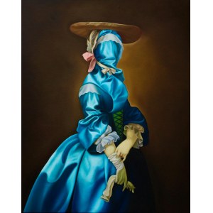 Daria Zbień, A lady covered in clouds after John Singleton Copley, 2025