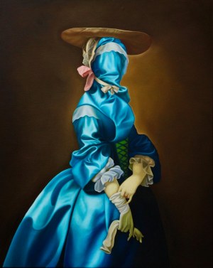 Daria Zbień, A lady covered in clouds after John Singleton Copley, 2025