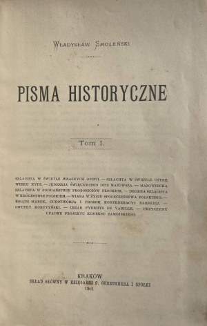 SMOLEÑSKI - HISTORICAL WRITINGS volume I