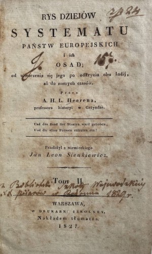 OUTLINE OF THE HISTORY OF THE SYSTEM OF EUROPEAN STATES 1827