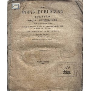 POPIS PUBLICZNY UCZNIÓW SZKOŁY WYDZIAŁOWEJ PRZY ULICY NOWY ŚWIAT 1830