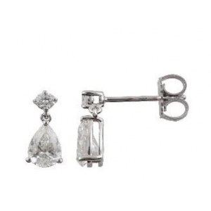 1.54 WHITE GOLD EARRINGS WITH DIAMONDS - 93 - DANGLING EARRING