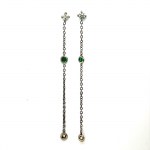 EARRINGS IN GOLD 1.91 GR WITH DIAMONDS AND EMERALDS ER40503